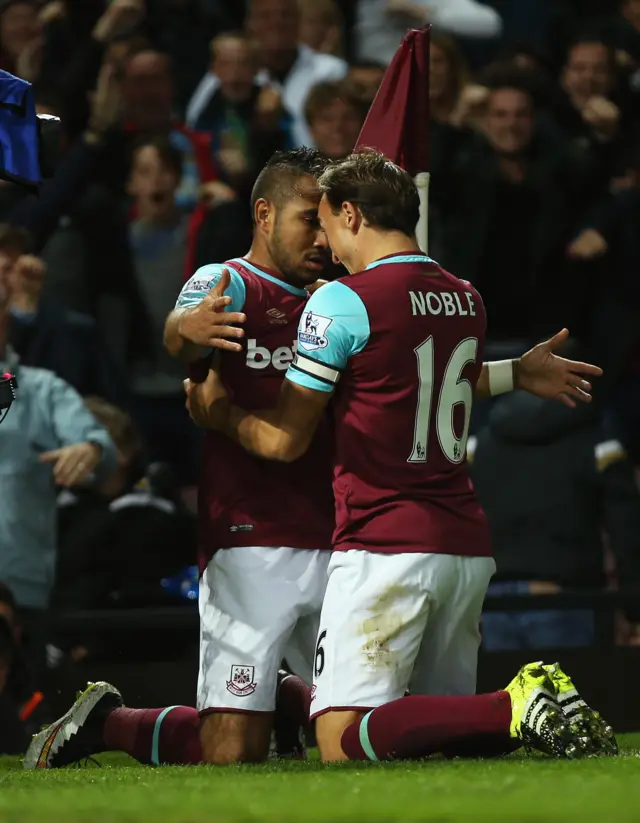 Payet and Noble celebrate