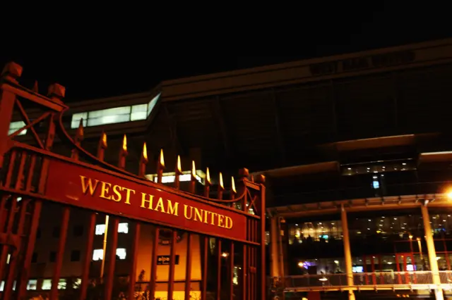 Upton Park at night