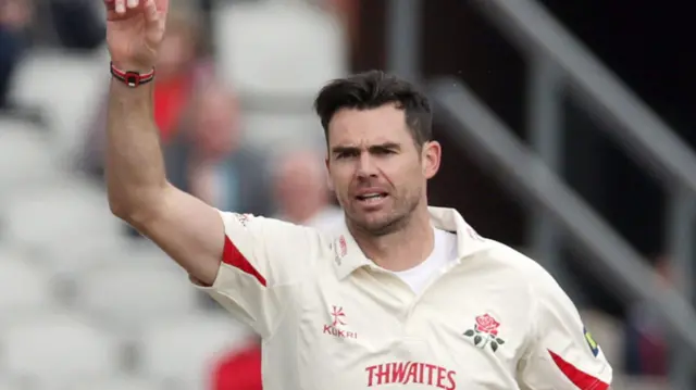 James Anderson in action for Lancashire