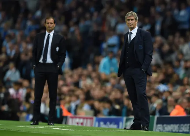 Manuel Pellegrini looks on