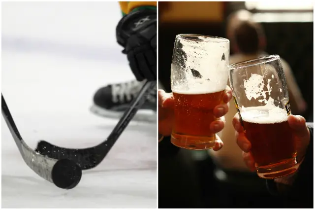 Ice hockey and a pint of beer