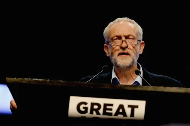 Jeremy Corbyn speaking at the TUC Congress