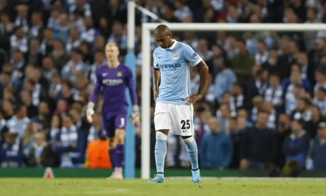 Fernandinho looks dejected