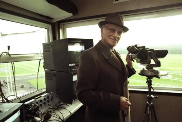 Sir Peter O'Sullevan at Newbury in 1997