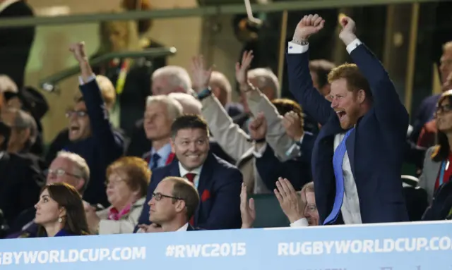 Prince Harry celebrates