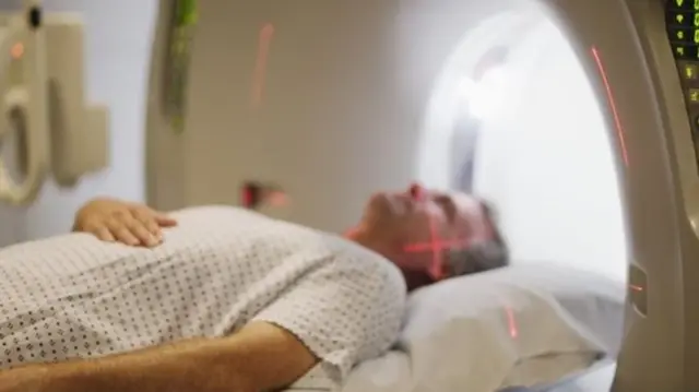 A patient getting an MRI scan