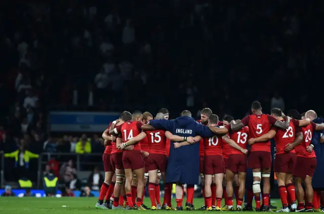 England huddle