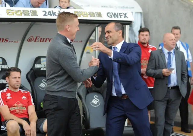 Garry Monk and Roberto Martinez