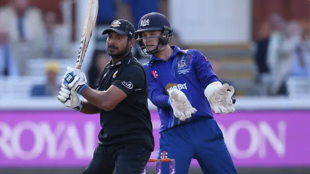 Kumar Sangakkara in a light weight cap