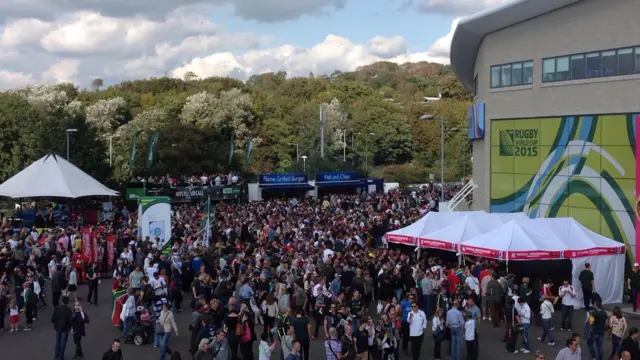 Fans outside Brighton Community Stadium