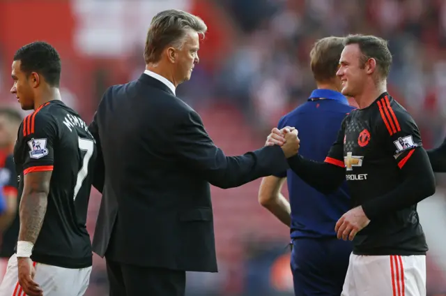 Louis van Gaal and Wayne Rooney