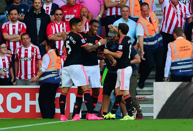 Manchester United celebrate