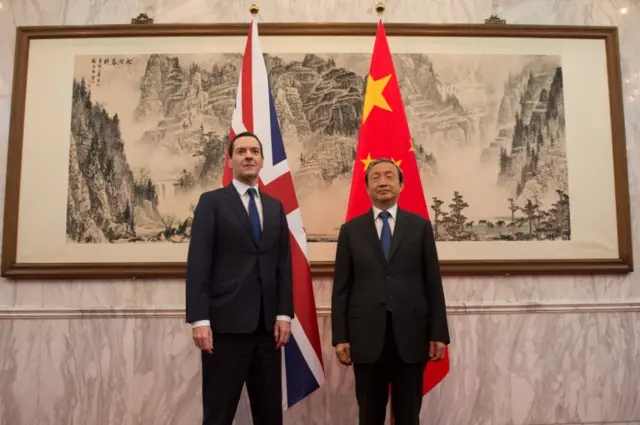 George Osborne is greeted by Chinese Vice Premier Ma Kai