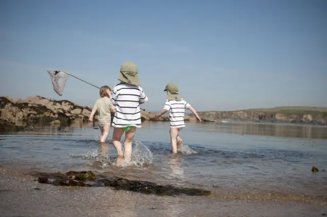 Children on the beach