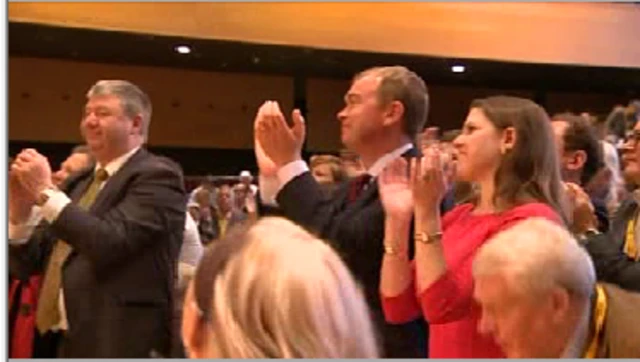 Lib Dems cheer Clegg