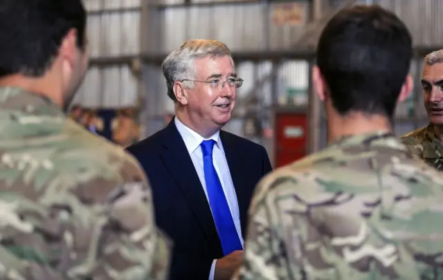 Michael Fallon visiting British troops