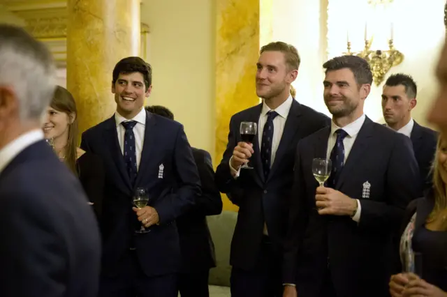 Alastair Cook (left) and James Anderson (right) were at Downing Street on Monday