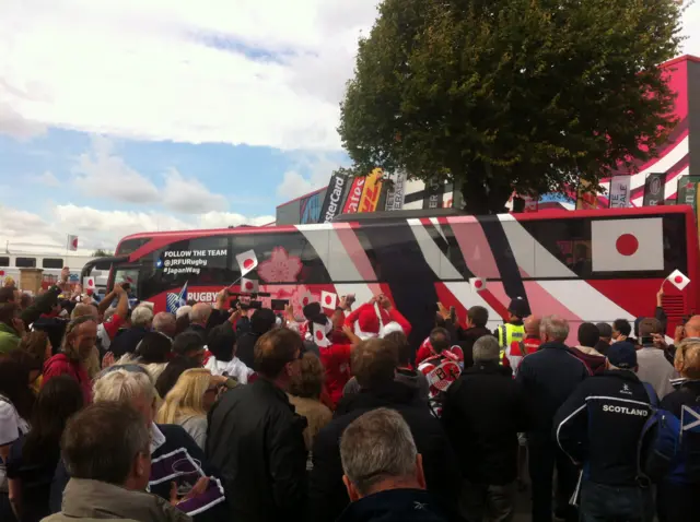 Japan team arrive