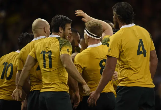 Australia players celebrate