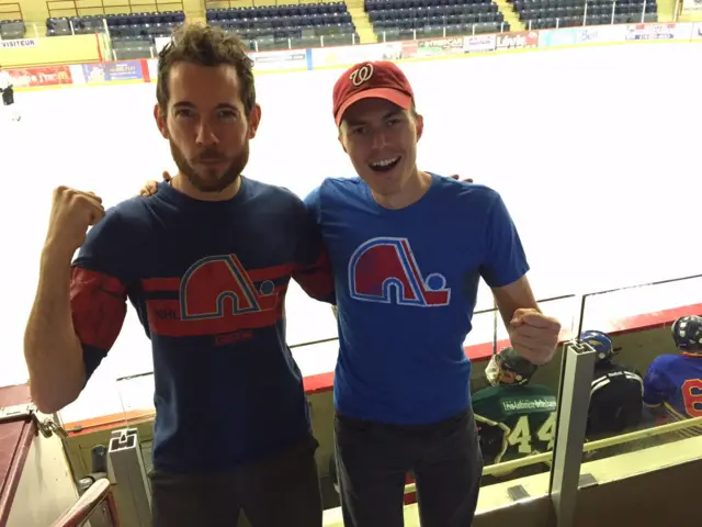 James Morgan and Franz Strasser wear Nordiques shirts