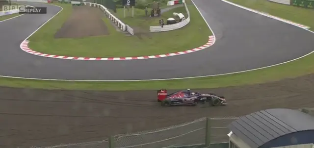 Max Verstappen driving into the gravel