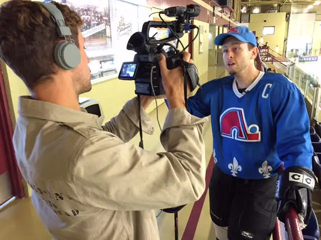 Hockey fan interviewed by BBC