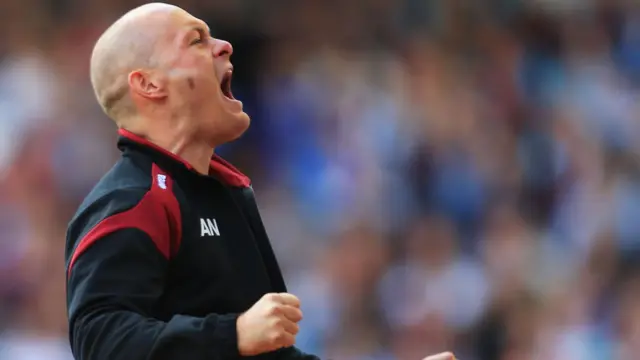 Alex Neil celebrates Norwich's opener