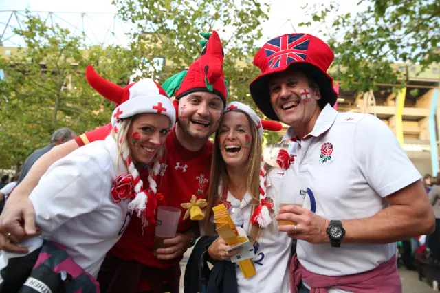 Fans gather before the match