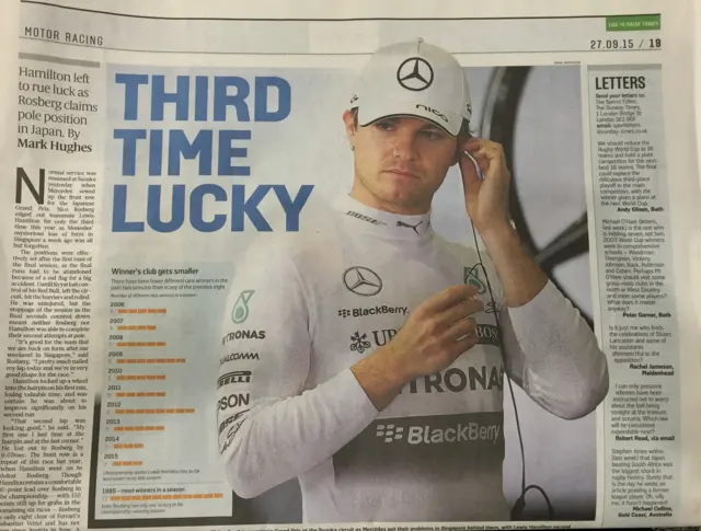 Sunday Times F1 report