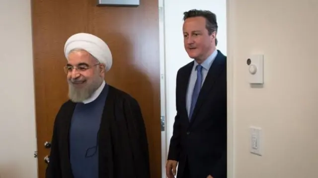 Hassan Rouhani and David Cameron