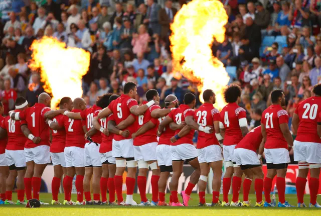 Tonga team line up