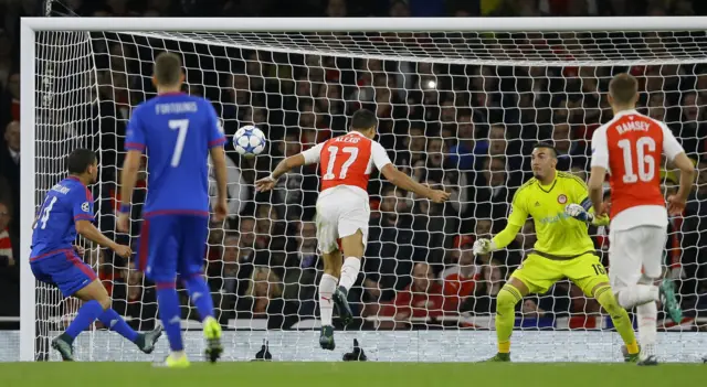 Arsenal's Alexis Sanchez scores