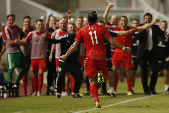 Gareth Bale celebrates