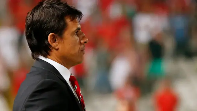 Chris Coleman looks on