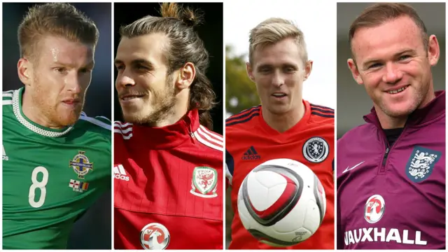 Steven Davis, Gareth Bale, Darren Fletcher and Wayne Rooney