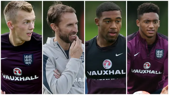 James Ward-Prowse, Gareth Southgate, Jordon Ibe, Joe Gomez