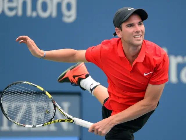 Adrian Mannarino serves