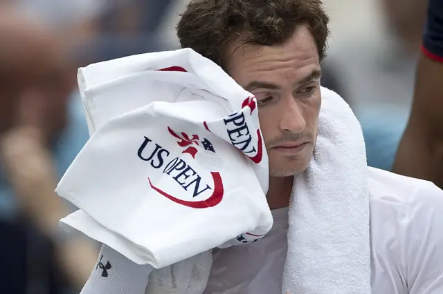 Andy Murray reacts