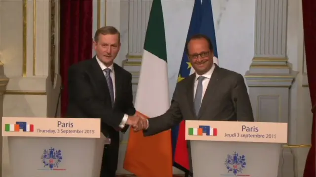 Enda Kenny with Francois Hollande in Paris