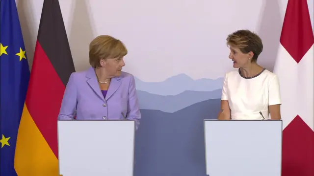 Angela Merkel at press conference in Bern