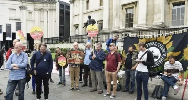 The picket line pictured in August