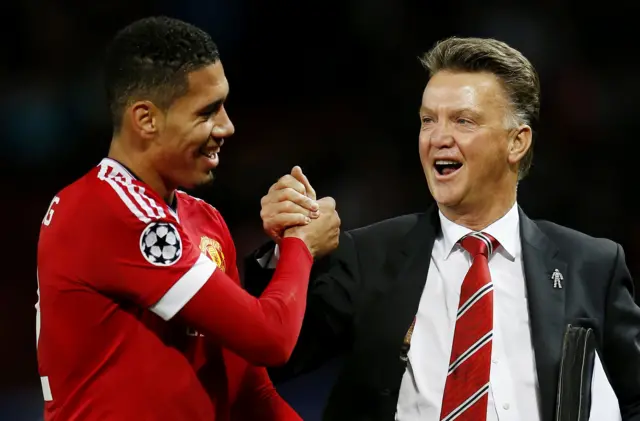 Chris Smalling and Louis van Gaal