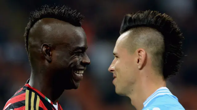 Mario Balotelli and Marek Hamsik