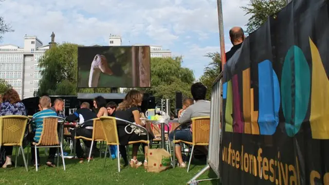 Audience in park