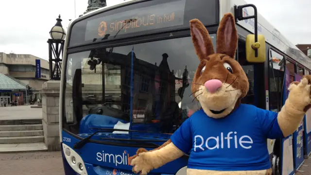 Rabbit in front of Stagecoach bus