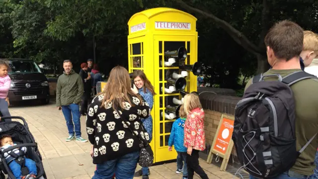 Phone box art installation