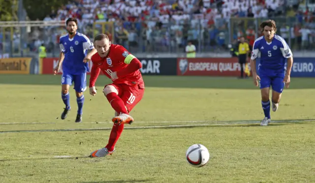 Wayne Rooney scores a peanlty