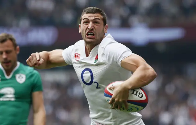 Jonny May celebrates