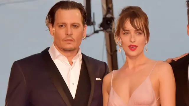 Johnny Depp and Dakota Johnson at the 72nd Venice International Film Festival