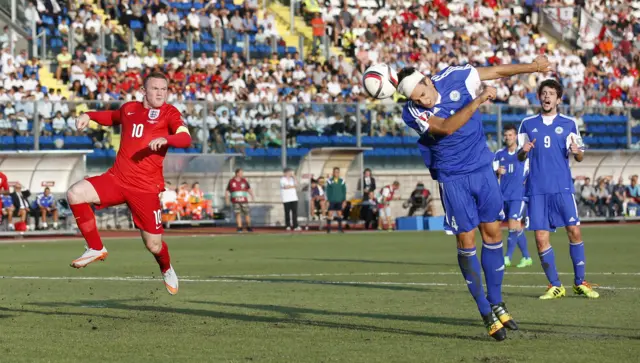 England score a second as Cristian Brolli heads into his own net